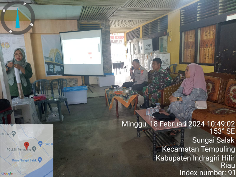 Babinsa 03/Tpl Hadiri Rapat Pleno terbuka Rekapitulasi hasil Pemilu 2024 Kecamatan Tempuling