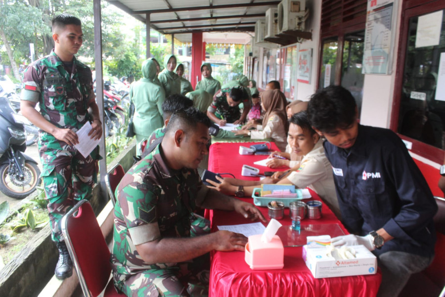 Gelar Aksi Donor Darah Oleh Kodim 0314/Inhil Dalam Rangka Memperingati Hari Juang TNI AD Tahun 2023
