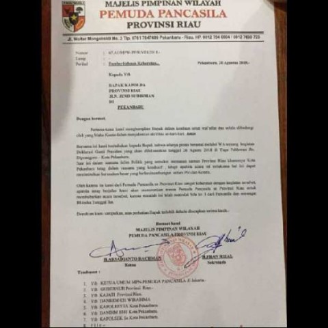 Tolak Deklarasi Ganti Presiden di Pekanbaru, Pemuda Pancasila Ancam Segel Bandara SSK II