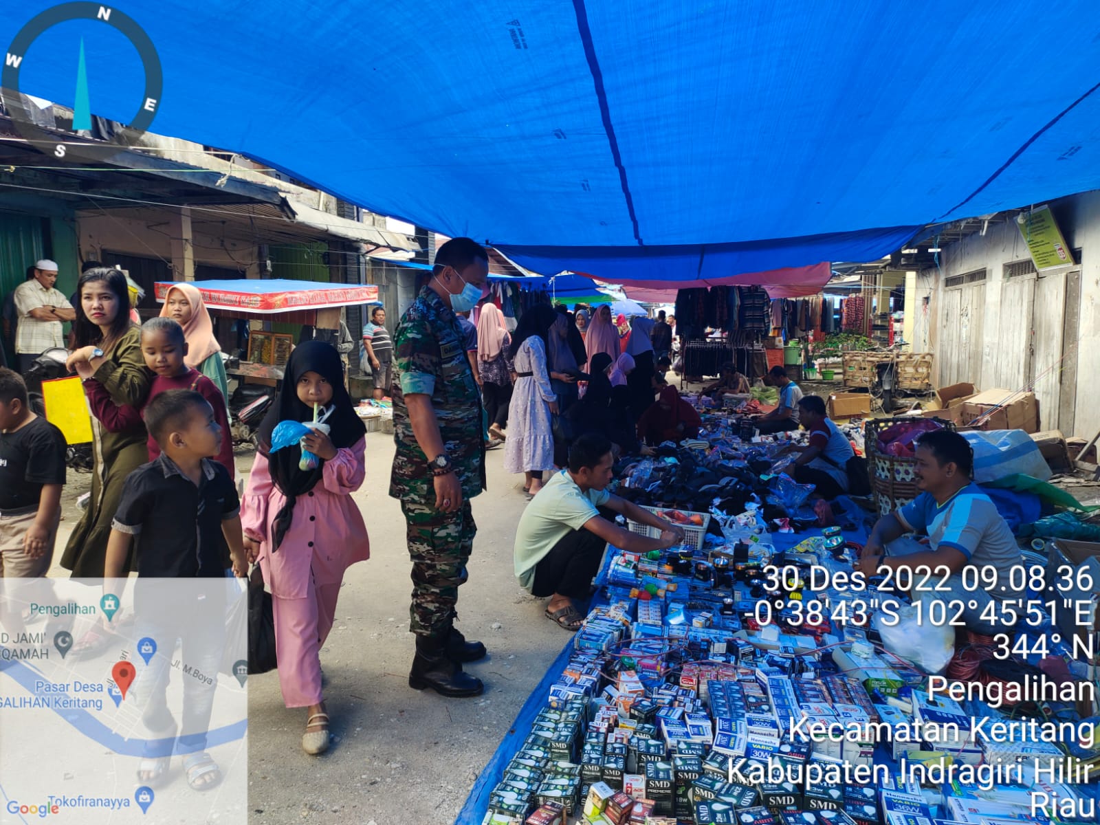 Kepada Warga, Personel Koramil 09/Kemuning Tetap Turun Ke Wilayah Terkait Prokes