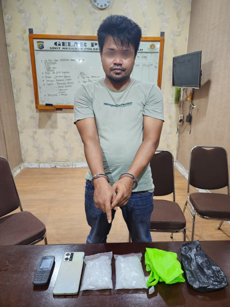 Sempat Bersembunyi di WC, Pengedar Sabu - Sabu Seberat 202 Gram Berhasil di Ringkus Tim Opsnal Polsek Bagan Sinembah