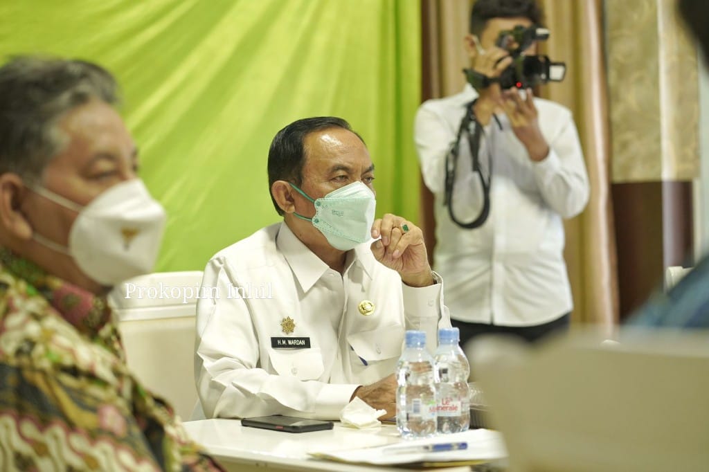 Bupati Inhil Ikuti Rakornas Pengendalian Inflasi 2021 Secara Virtual