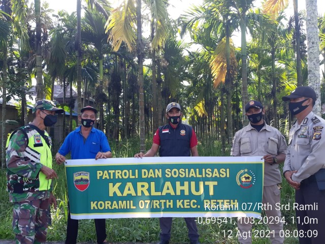 Serda Ramli Lakukan Patroli Karhutla di Parit 2 Pulau Kijang