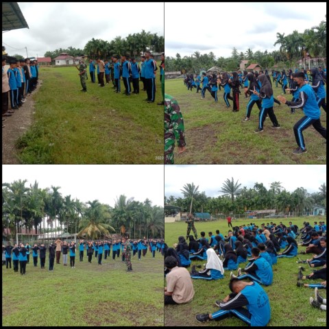 Danramil 03/Tempuling Pimpin Kegiatan Senam Kebugaran Jasmani dan BDM 