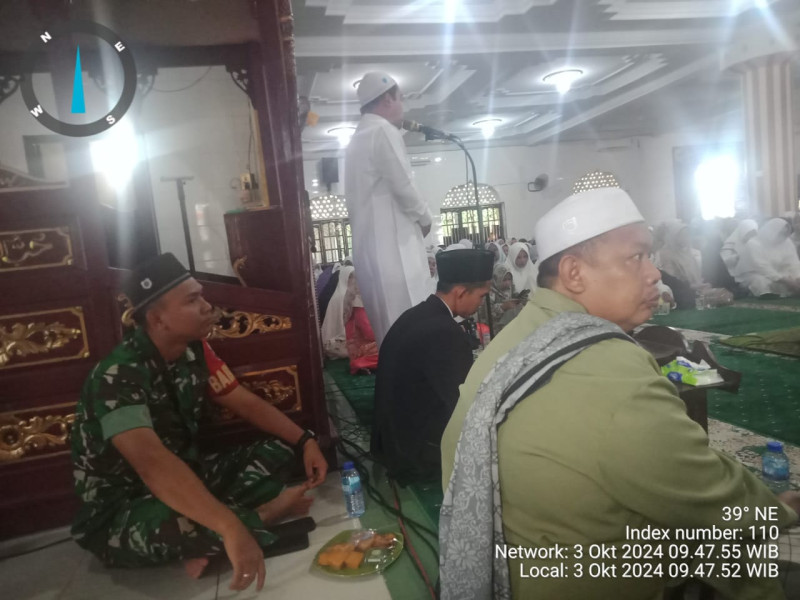 Babinsa 03/Tpl Hadiri Acara Maulid Nabi Muhammad SAW 1446 H Di Mesjid Nurul Hidayah