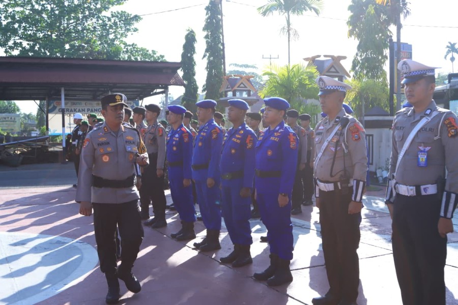 Polres Indragiri Hilir Gelar Apel Gelar Pasukan Operasi Ketupat 2026 untuk Pelayanan Idul Fitri 1447 H