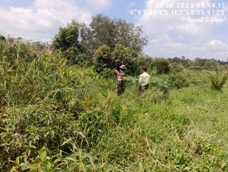 Bhabinsa 05/Gas Kopda Chandra Manto Lakukan Patroli dan Antisipasi Karhutla