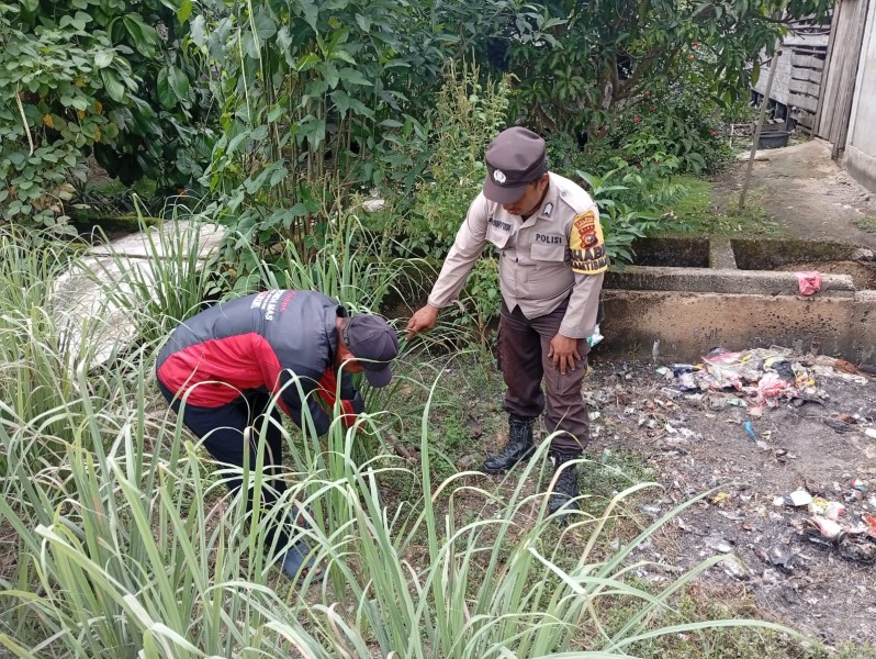 Tingkatkan Produktivitas Ekonomi Warga, Personel Polsek Enok Pantau Tanaman Di Perkarangan Rumah