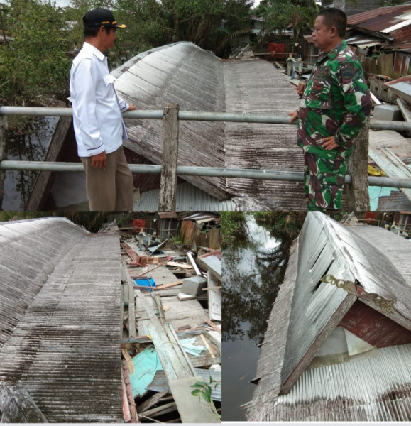 Ambruknya Gudang Tua Penampungan Gudang Sayur Yang Sudah Tidak Dipakai di Kelurahan Teluk Pinang Kecamatan Gaung Anak Serka