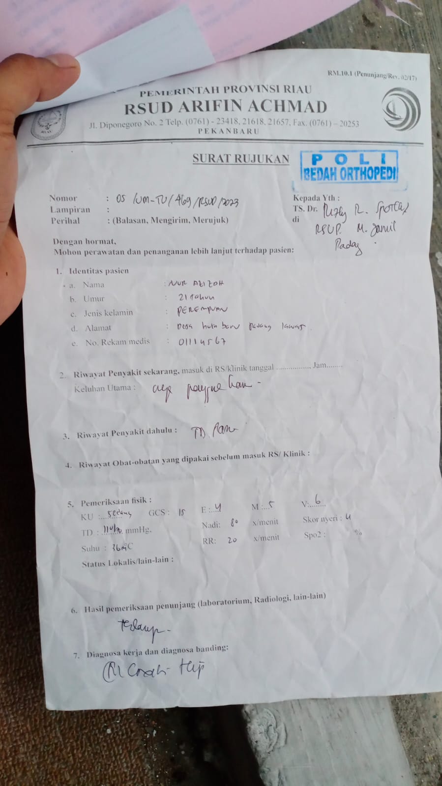 RSUD Arifin Achmad Pekanbaru 