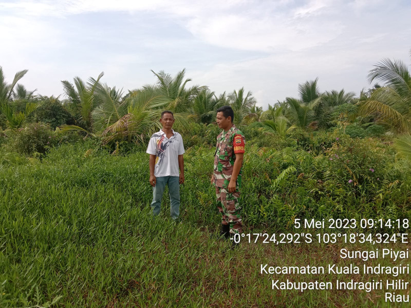 Babinsa Koramil 04/Kuindra Cegah Kebakaran Karhutla di Desa Binaan