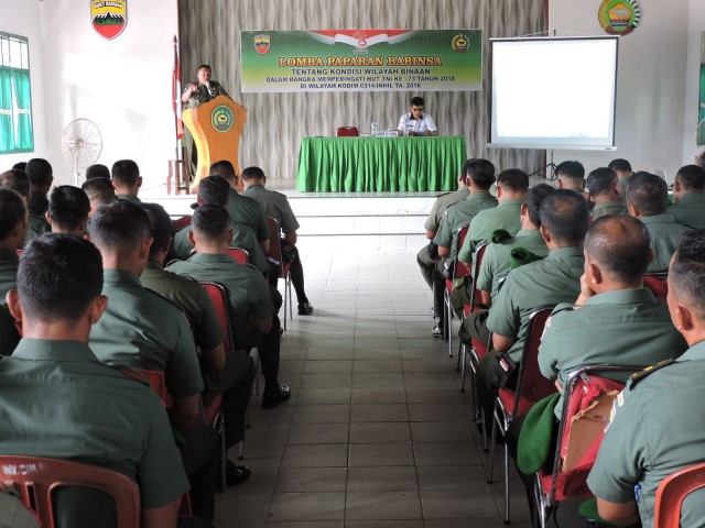 Meriahkan HUT TNI ke 73,  Kodim 0314/Inhil Gelar Lomba Paparan Babinsa