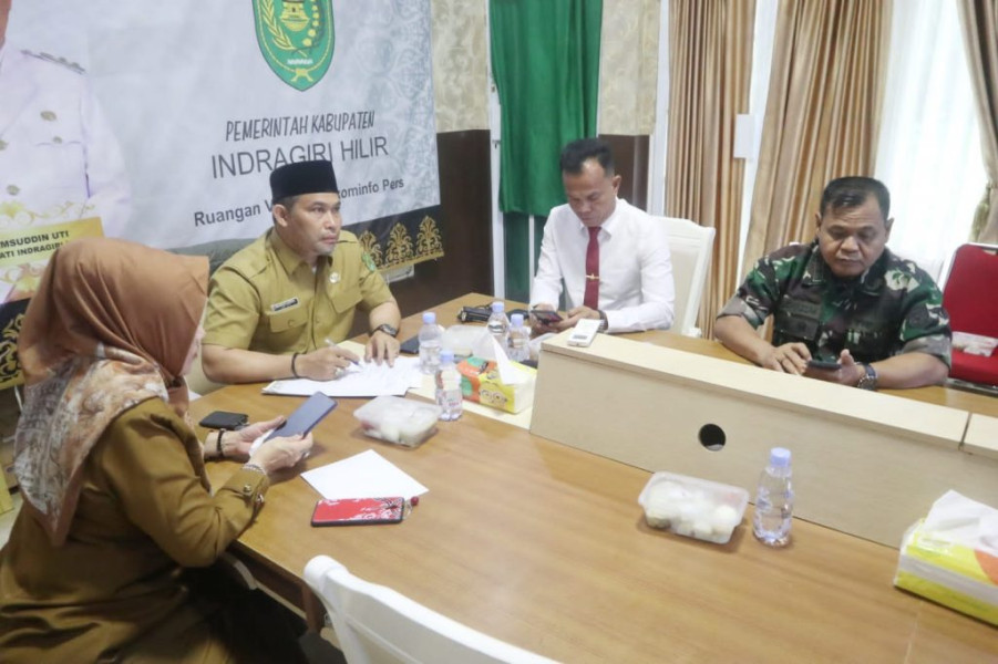 Bupati Inhil Ikuti Rakor Pengendalian Inflasi Daerah Secara Virtual