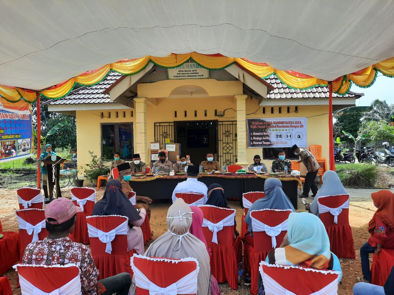 Babinsa Koramil 03/Tempuling Hadiri MDPT BUMDesa Artha Mandiri Desa Bayas Jaya 