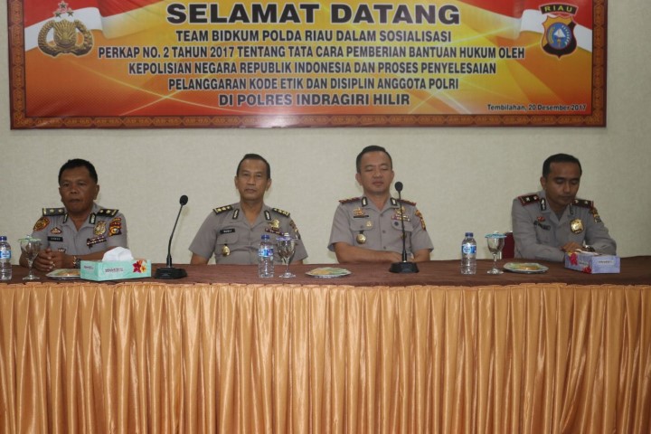 AKBP Cristian Rony Putra Buka Sosialisasi  Hukum Bagi Personel Polres Inhil