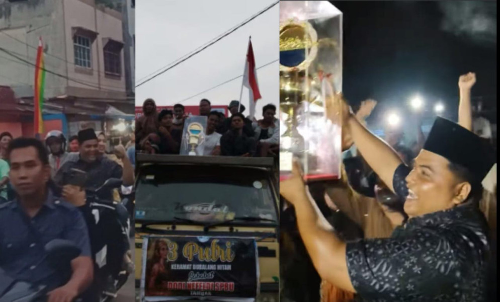 Dodi SPBU Kompak Bersama Ribuan Warga Arak Piala Jalur 3 Putri Keramat Dubalang Hitam