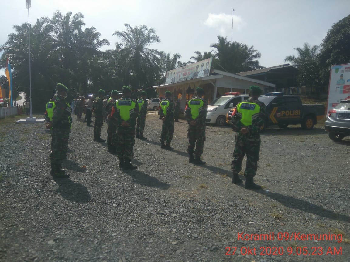 Hadapi Libur Nasional, Koramil 09/Kemuning Kodim 0314/Inhil dan Satgas Gelar Apel Bersama