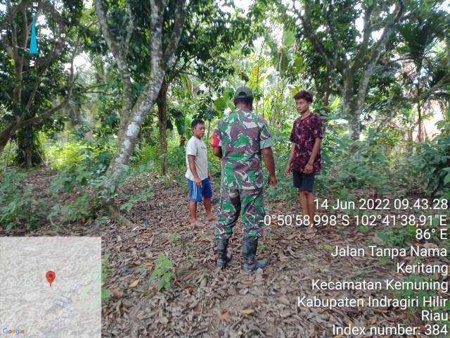 Himbauan Warga Agar Tidak Membuka Lahan Sembarangan Oleh Babinsa Koramil 09/Kemuning
