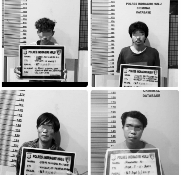 4 Begal Ditangkap Polres Inhu, 2 Pelaku Masih Buron