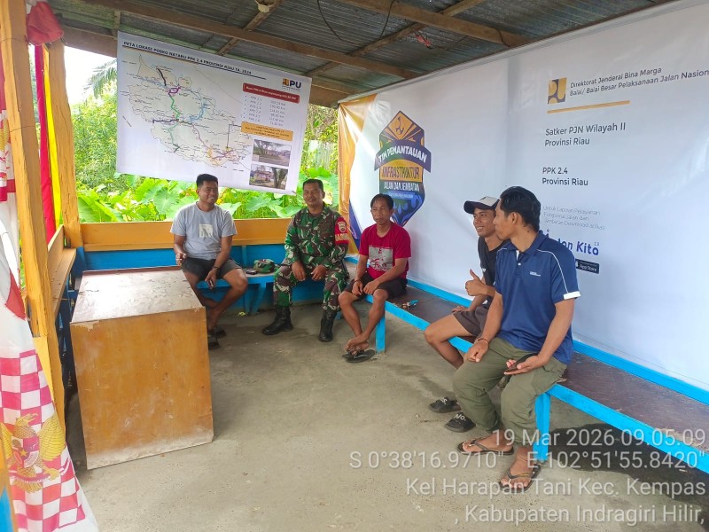 Jelang Idul Fitri 1447 H, Babinsa Koramil 03/Tpl Perkuat Koordinasi Di Desa Sungai Ara