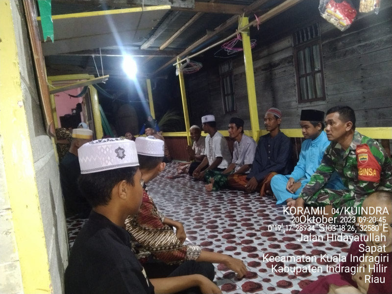 Pengajian Rutin, Babinsa Koramil 04/Kuindra Ajak Anak-anak Tahfidz Untuk Mendekatkan Diri Kepada Allah SWT