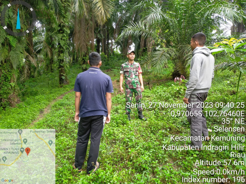 Pencegahan Kebakaran Hutan dan Lahan Rutin dilaksanakan Babinsa Koramil 09/Kemuning Guna Kenyamanan Lingkungan