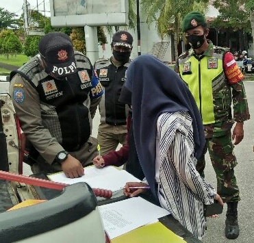 Tim Gabungan di Kota Siak Gelar Operasi Yustisi Penegakan Prokes