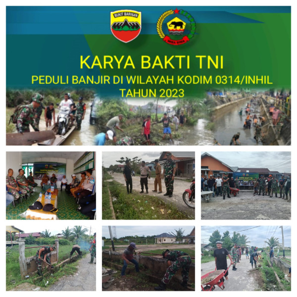 Peduli Banjir Babinsa Koramil 04/Kdr Melaksanakan Pembersihan Parit