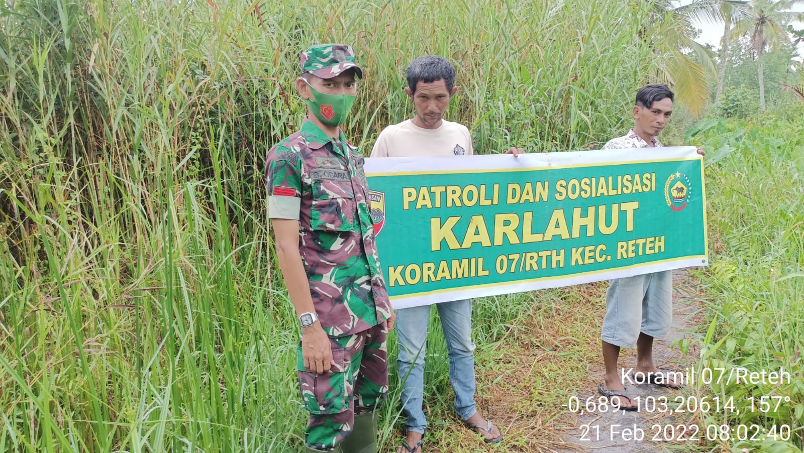Babinsa Koramil 07/Reteh Adakan Kegiatan Sosialisasi dan Patroli Karhutla