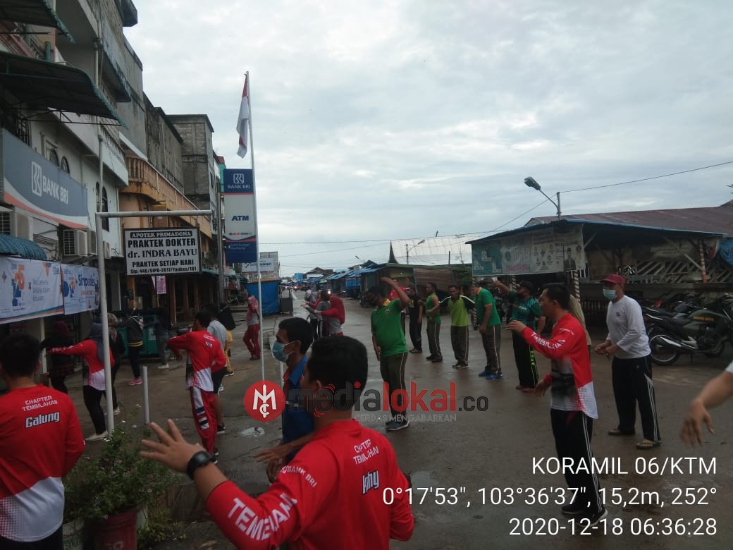 Jaga Kesehatan Jasmani, Personil Koramil 06/Kateman Laksanakan Senam Pagi