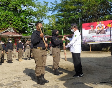 Bupati Inhil Jadi Irup Apel Gelar Pasukan Bulan Bakti Satpol PP