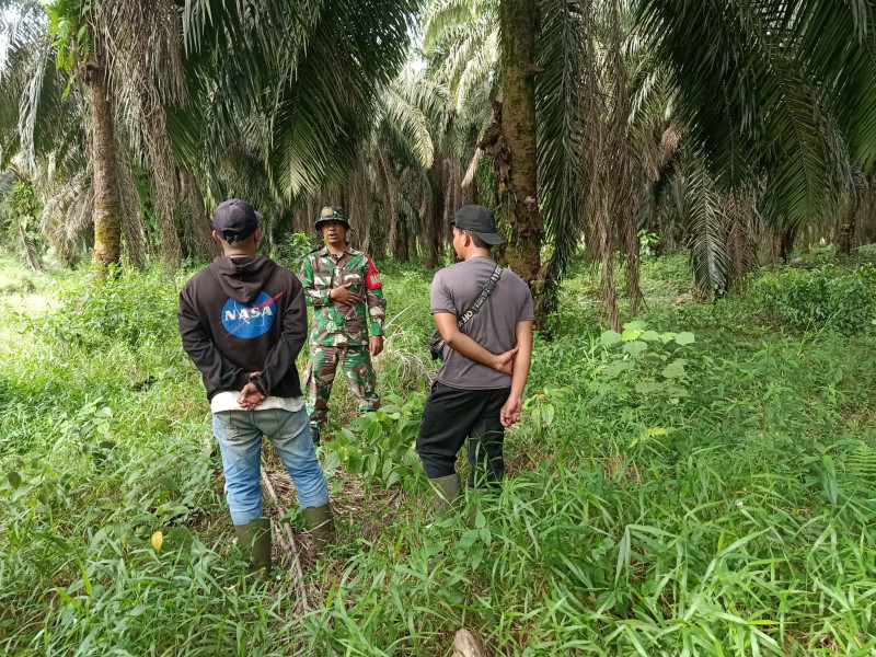 Babinsa Koramil 09/Kemuning Ajak Warga Untuk Rutin Himbau Waspada Karhutla