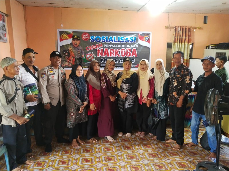 Dibalai Desa Teluk Merbau: Polsek Gaung Ajak Warga Perangi Narkoba, Lindungi Anak Muda dari Jerat Haram