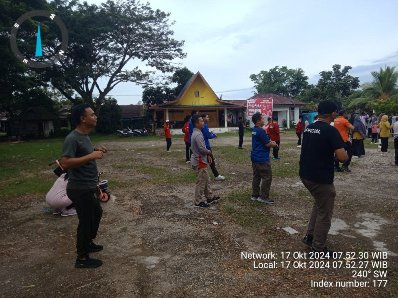 Jalin Sinergitas, Babinsa Koramil 03/Tpl Ikuti Senam Bersama Dengan Masyarakat di Kecamatan Tempuling