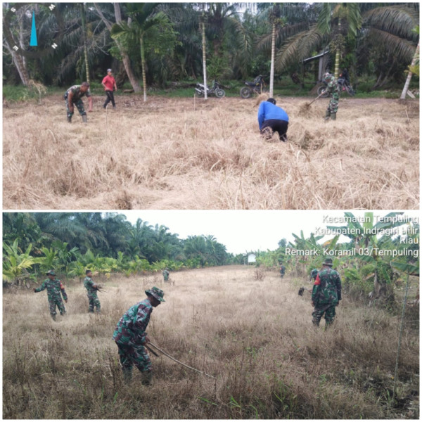 Dengan Persiapan Penanaman Pohon, Anggota 03/Tpl Giat Goro Bersama Warga