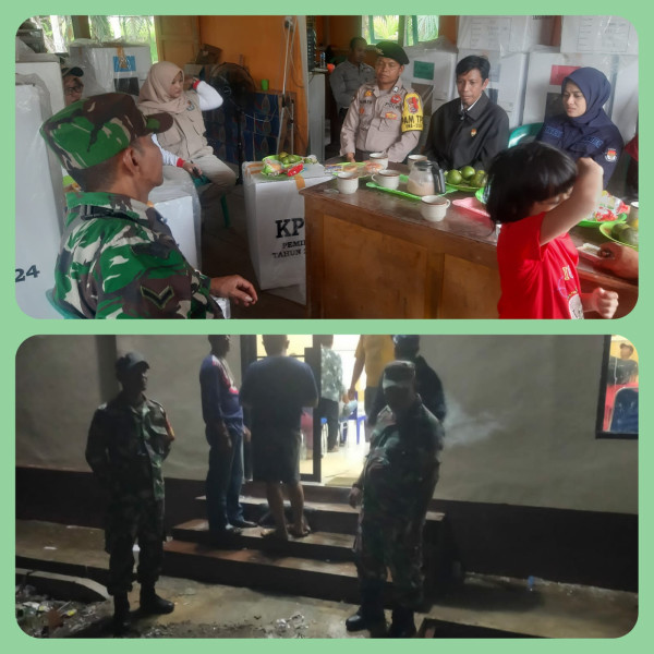 Danramil 07/Reteh Dampingi Rapat Pleno Terbuka Rekapitulasi Hasil Perolehan Suara Pemilu 2024