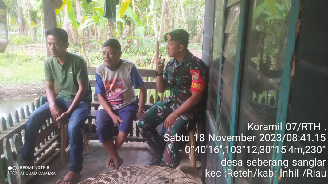 Koramil 07/Reteh Bersilaturahmi Antar Sesama Sekaligus Menghimbau Agar Tidak Membuka Lahan