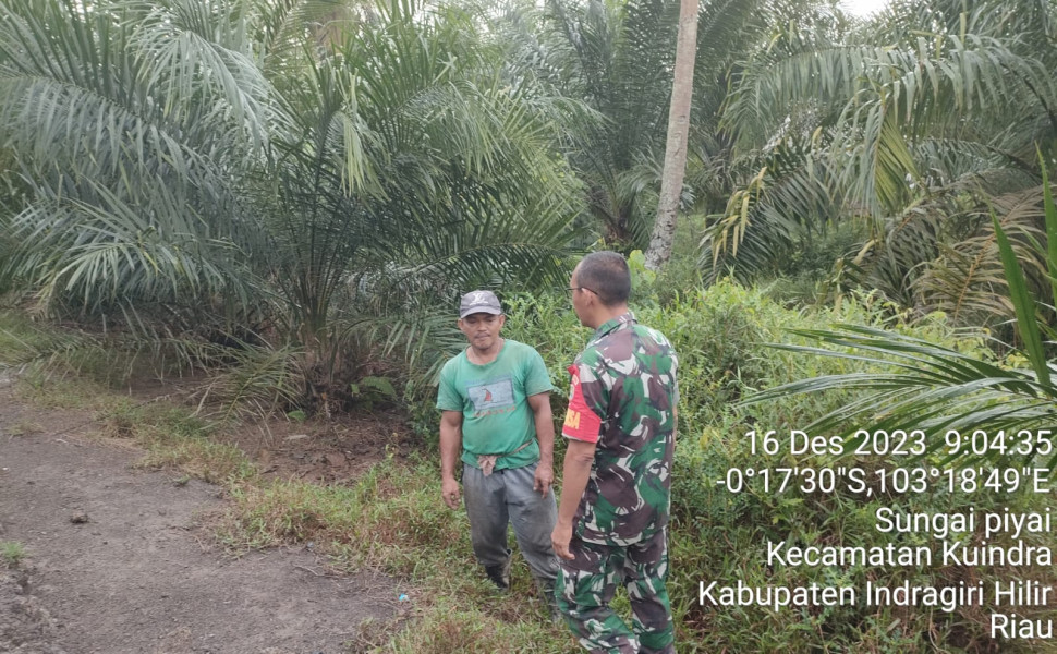 Babinsa Koramil 04/Kuindra Ingatkan Masyarakat Untuk Terus Menjaga Lahan dan Hutan Dari Kebakaran