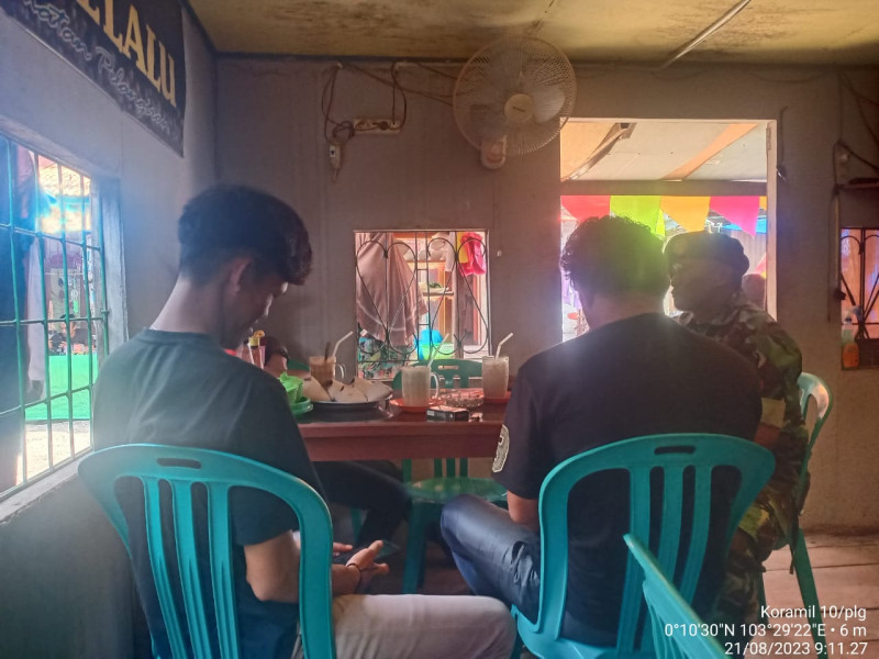 Koramil 10/Pelangiran Melihat Perkembangan Situasi di Wilayah Guna Terus Mempererat Tali Silaturrahmi