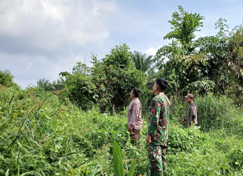 Babinsa 05/Gas Pratu Riky Sormin Lakukan Patroli Karlahut Dengan Warga