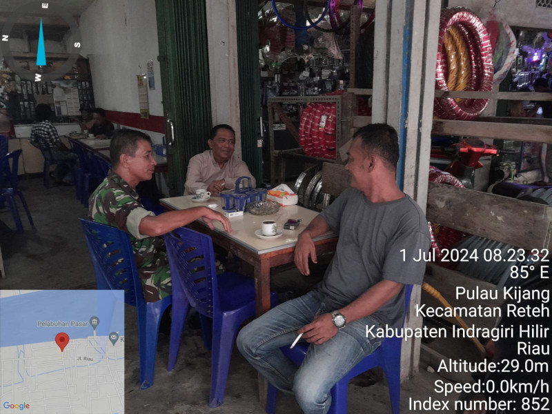 Koramil 07/Reteh Tingkatkan Tali Silaturahmi Bersama Masyarakat Melalui Komsos