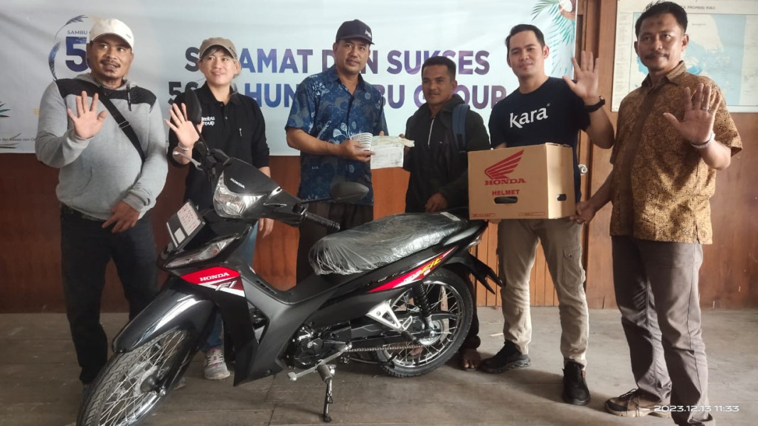 Wujud Apresiasi Kepada Petani Kelapa  di HUT Ke -56,Sambu Group Bagikan Doorprize