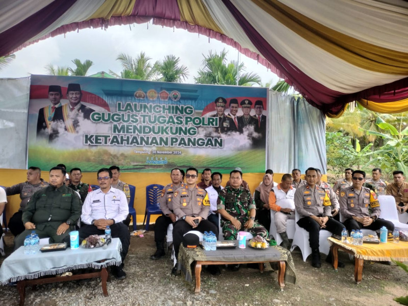 Wakili Dandim, Danramil 03/Tpl Hadiri Launching Gugus Tugas Polri Dukung Hanpangan