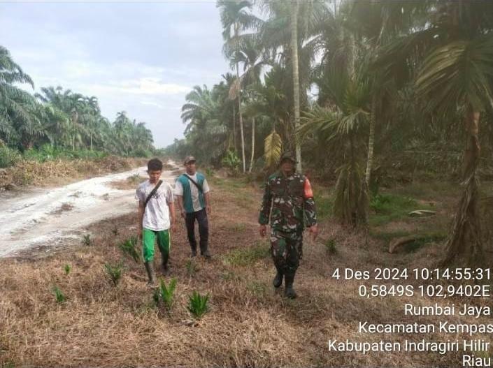 Babinsa Koramil 03/Tpl Tingkatkan Patroli Karlahut dan Sekaligus Sosialisasi Bersama Masyarakat Setempat