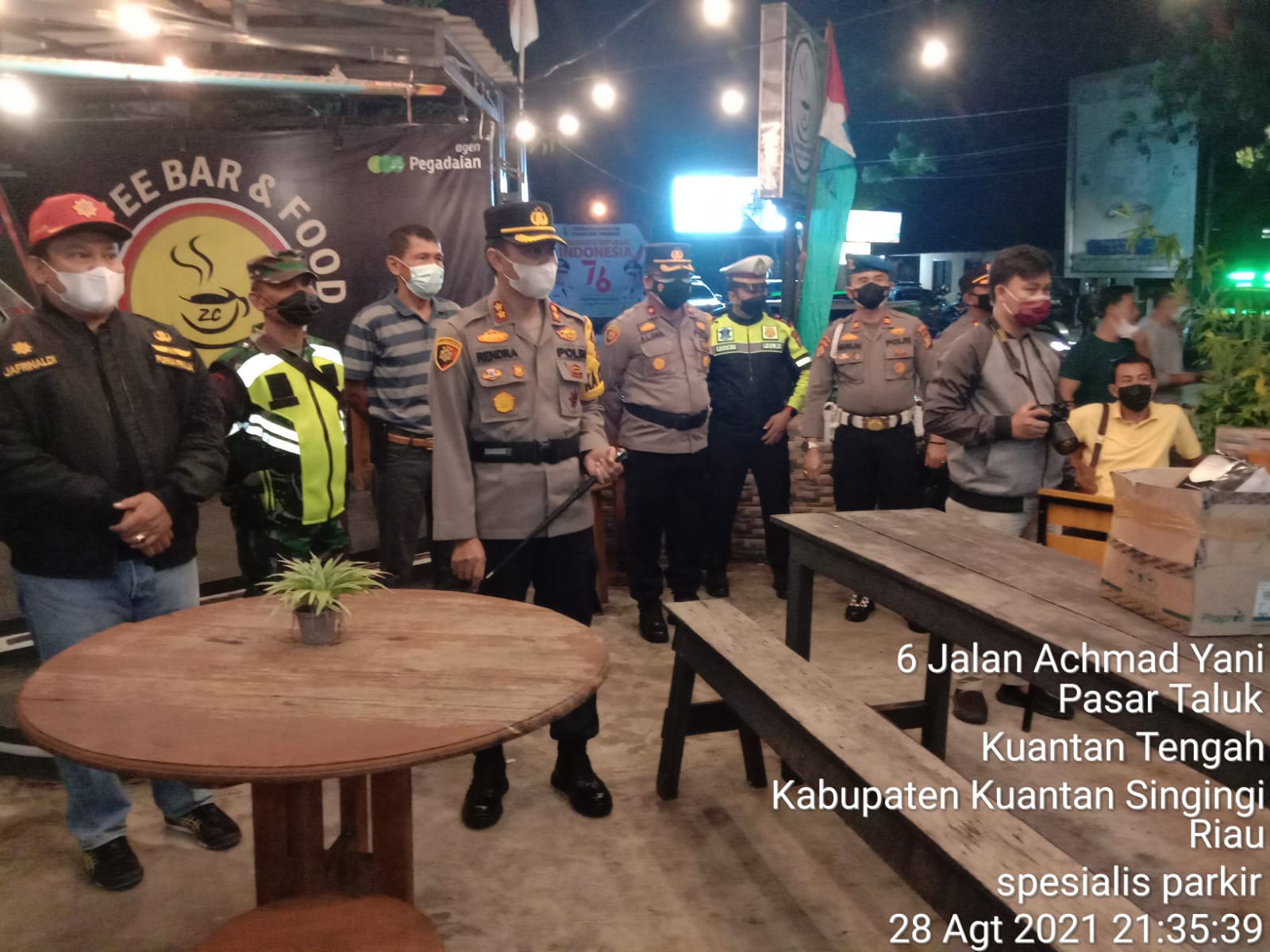 Penerapan PPKM Level 3 di Kuansing Terus Berlanjut, Kapolres Pimpin Operasi Yustisi Malam Hari