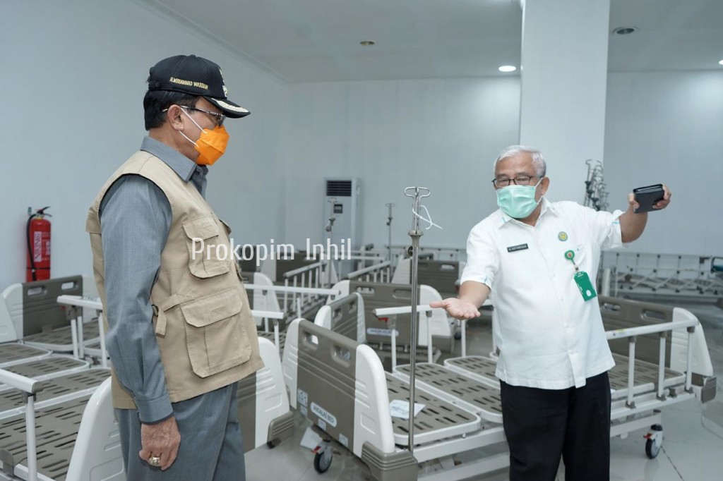 Bupati HM Wardan Tinjau Persiapan Rumah Sakit Sementara Khusus Pasien Covid-19 di Inhil