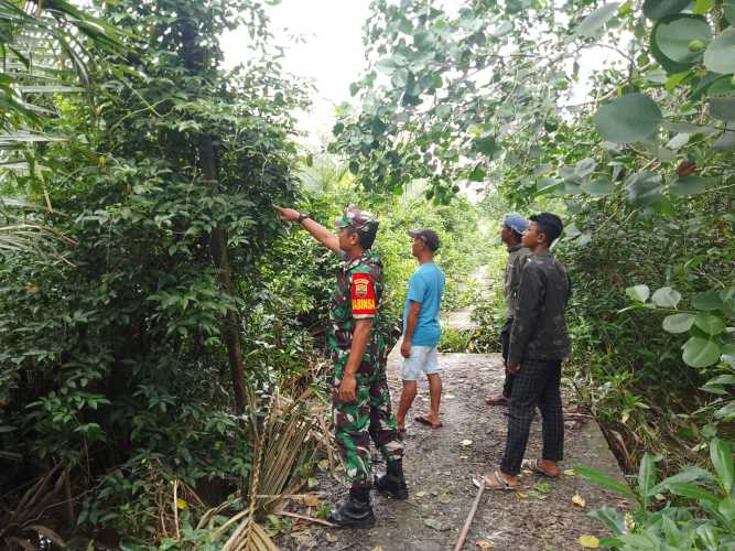 Bersama MPA, Babinsa Koramil 04/Kuindra Tetap Cegah Kebakaran di Wilayah