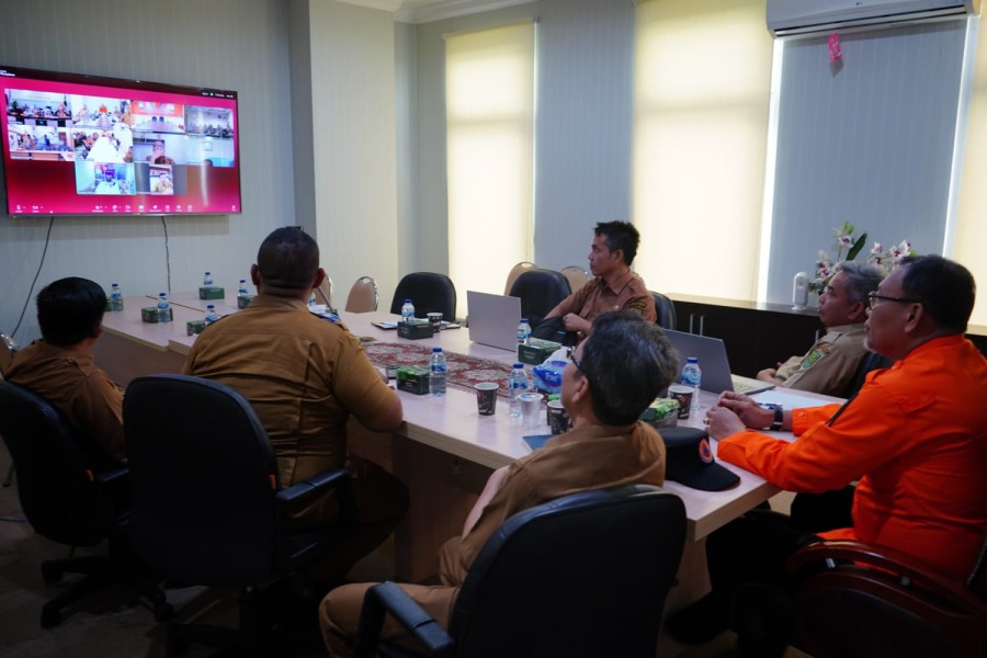 Pj. Sekda Pimpin Rakor Persiapan Kedatangan Kepala Daerah Secara Virtual