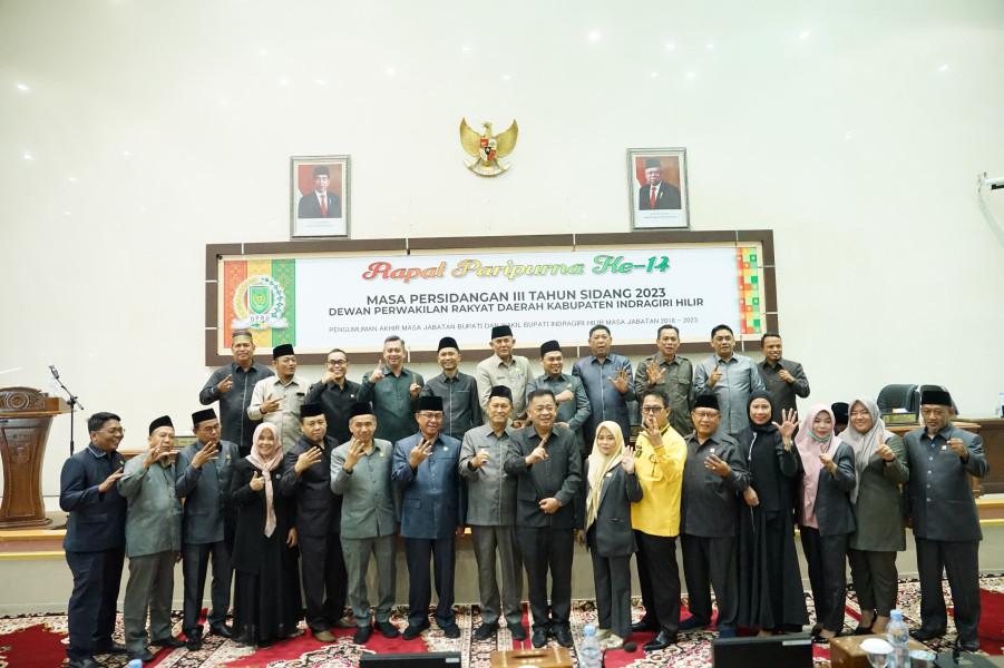 DPRD Gelar Paripurna Pengumuman Akhir Masa Jabatan Bupati dan Wakil Bupati Inhil Masa Jabatan 2018-2023
