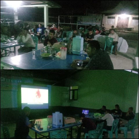 KEREN...! Koramil 03/Tempuling Adakan Komsos Kereatif Lewat Nobar Sepak Bola Final Liga Champion 